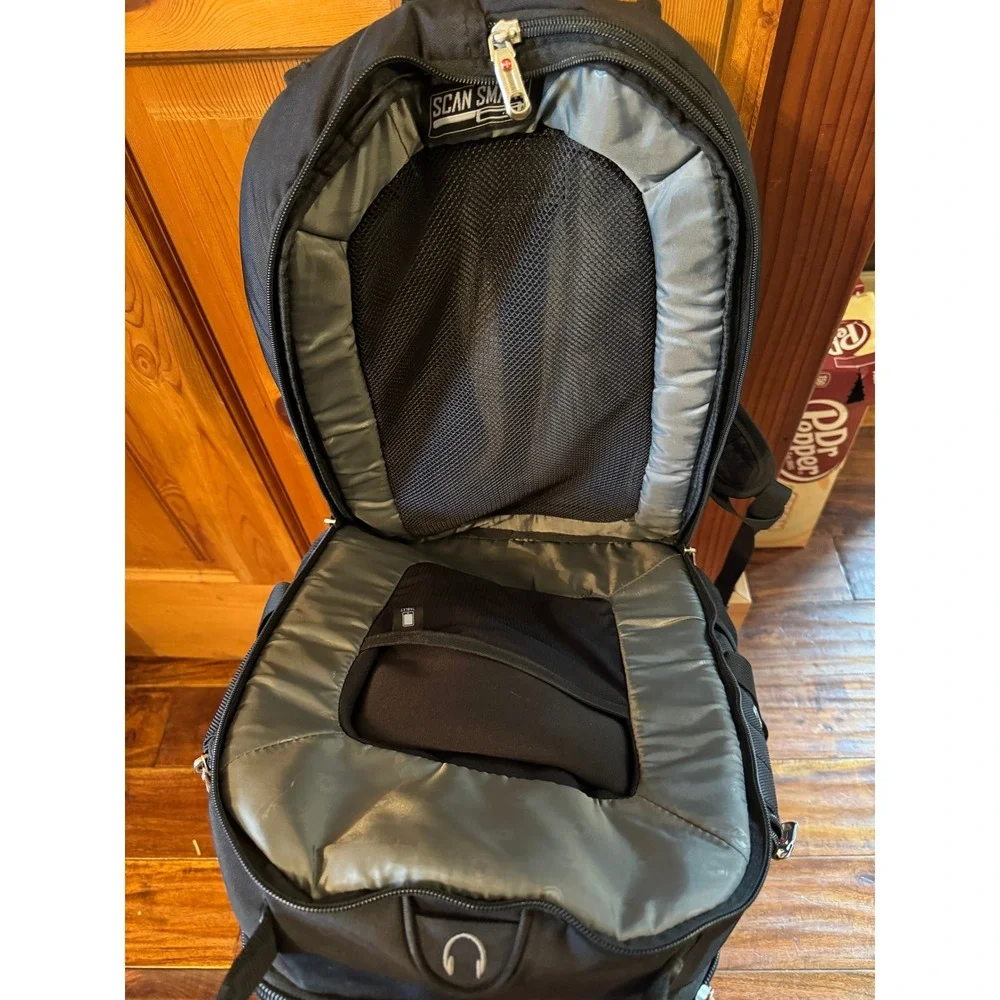 SwissGear Scansmart Laptop Backpack Black RFID Blocking Travel Bag 1900